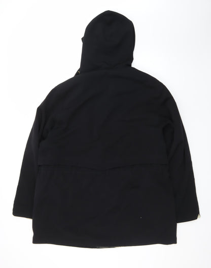 Silkana NUAGE Womens Black Hooded Parka Coat Size 16