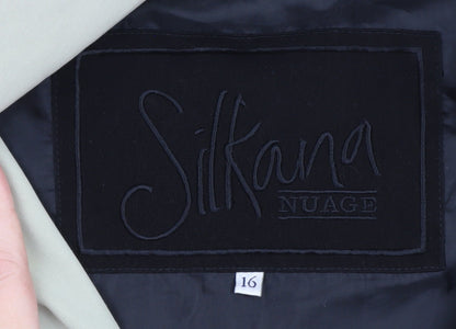 Silkana NUAGE Womens Black Hooded Parka Coat Size 16