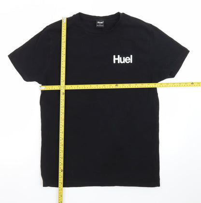 Huel Men's Black Crew Neck Cotton T-Shirt Size L
