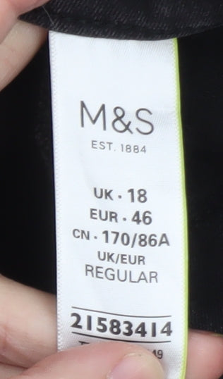 Marks and Spencer Womens Black Jeggings Size 18 Regular Stretch
