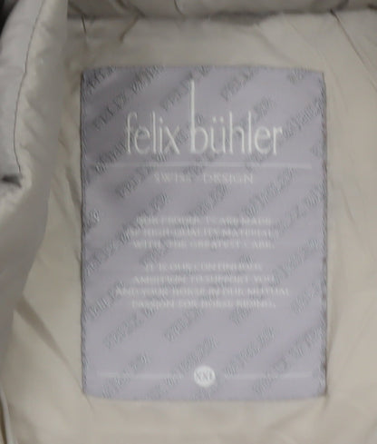 Felix Bühler Women Grey Hooded Puffer Jacket Size XL Nylon