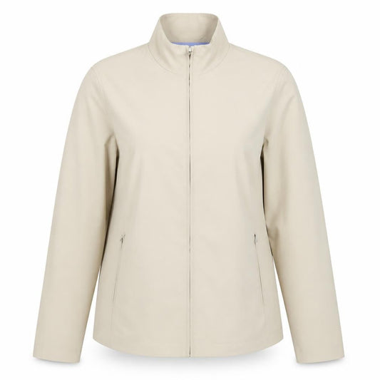 Maine New England Women’s Beige Full Zip Softshell Jacket Size 12