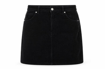 Topshop Women’s Black Corduroy Short Skirt UK 12 Tall