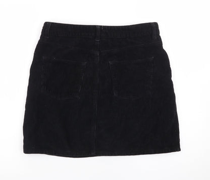 Topshop Women’s Black Corduroy Short Skirt UK 12 Tall