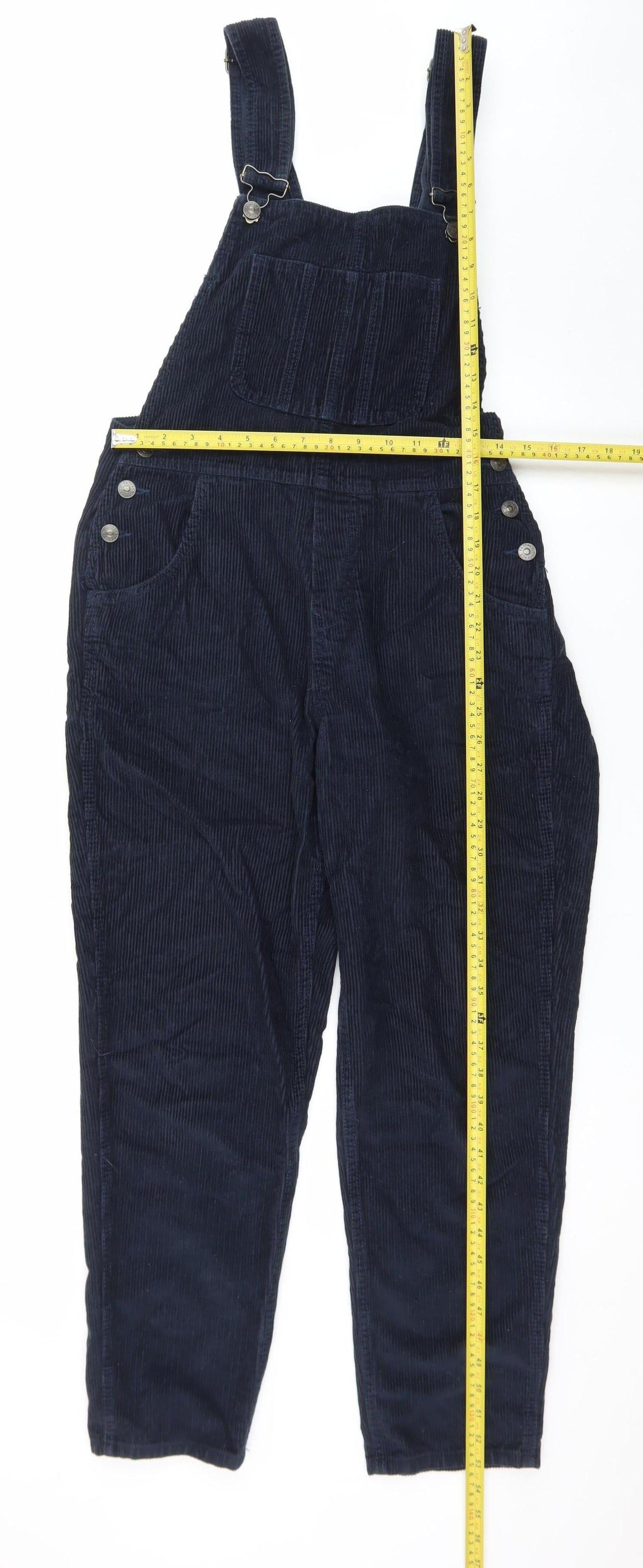 Fat Face Women Blue Corduroy Dungaree Jumpsuit UK 12 Regular Casual