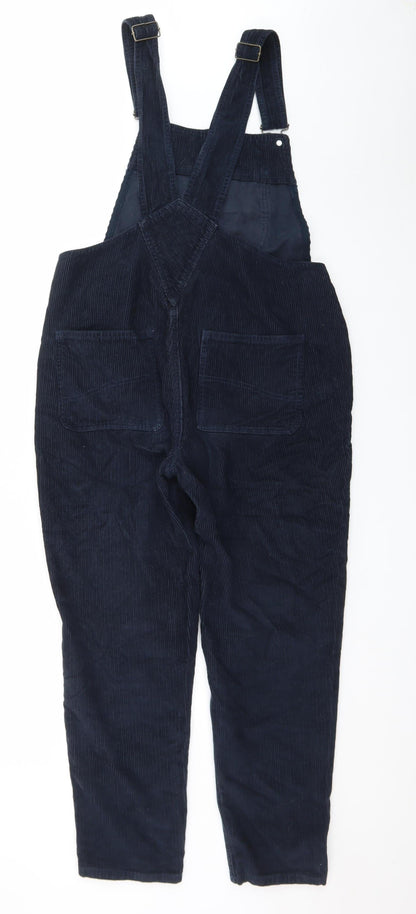 Fat Face Women Blue Corduroy Dungaree Jumpsuit UK 12 Regular Casual