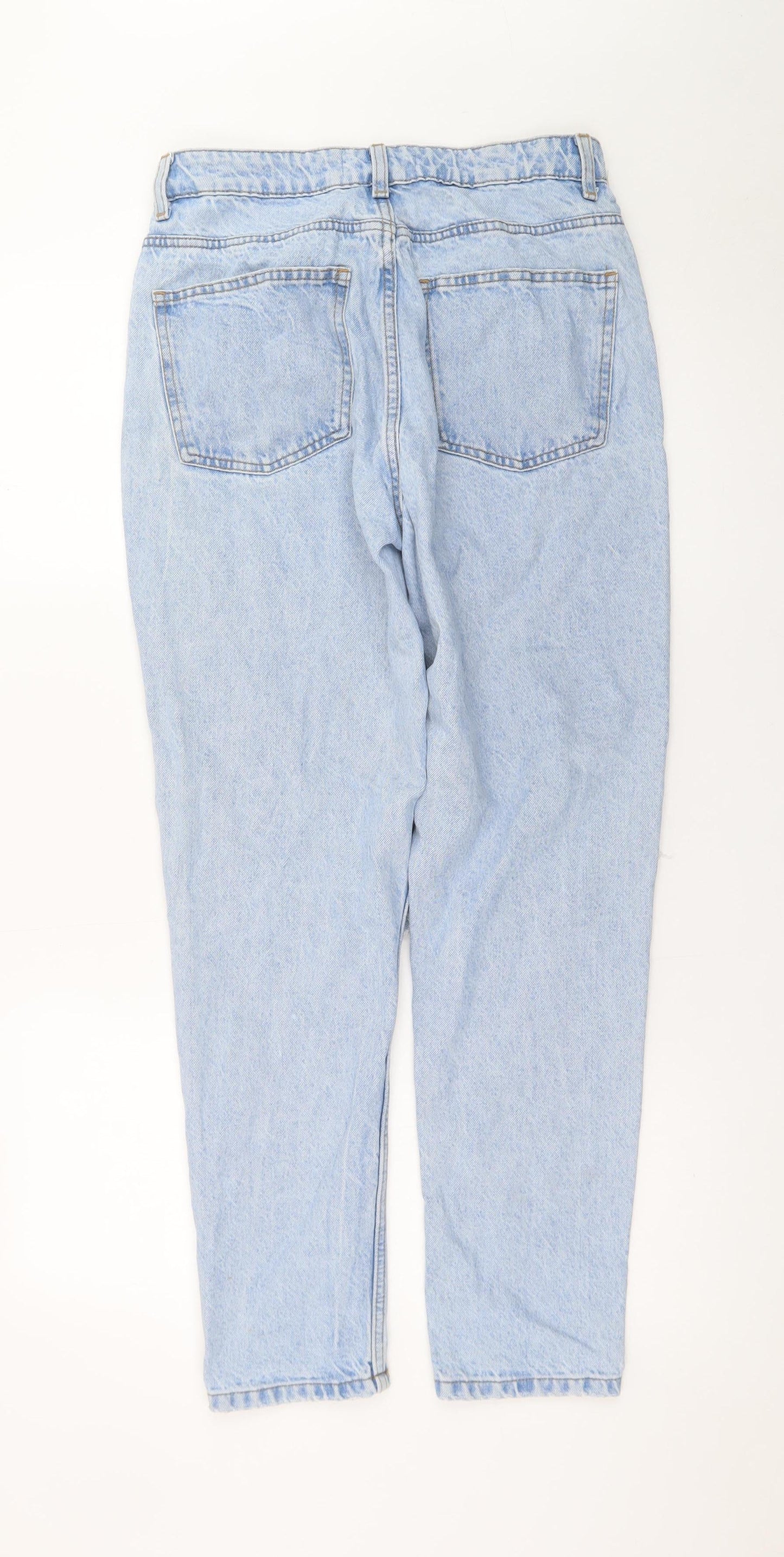 Primark Women’s Blue Distressed Mom Jeans Size 10 Light Wash