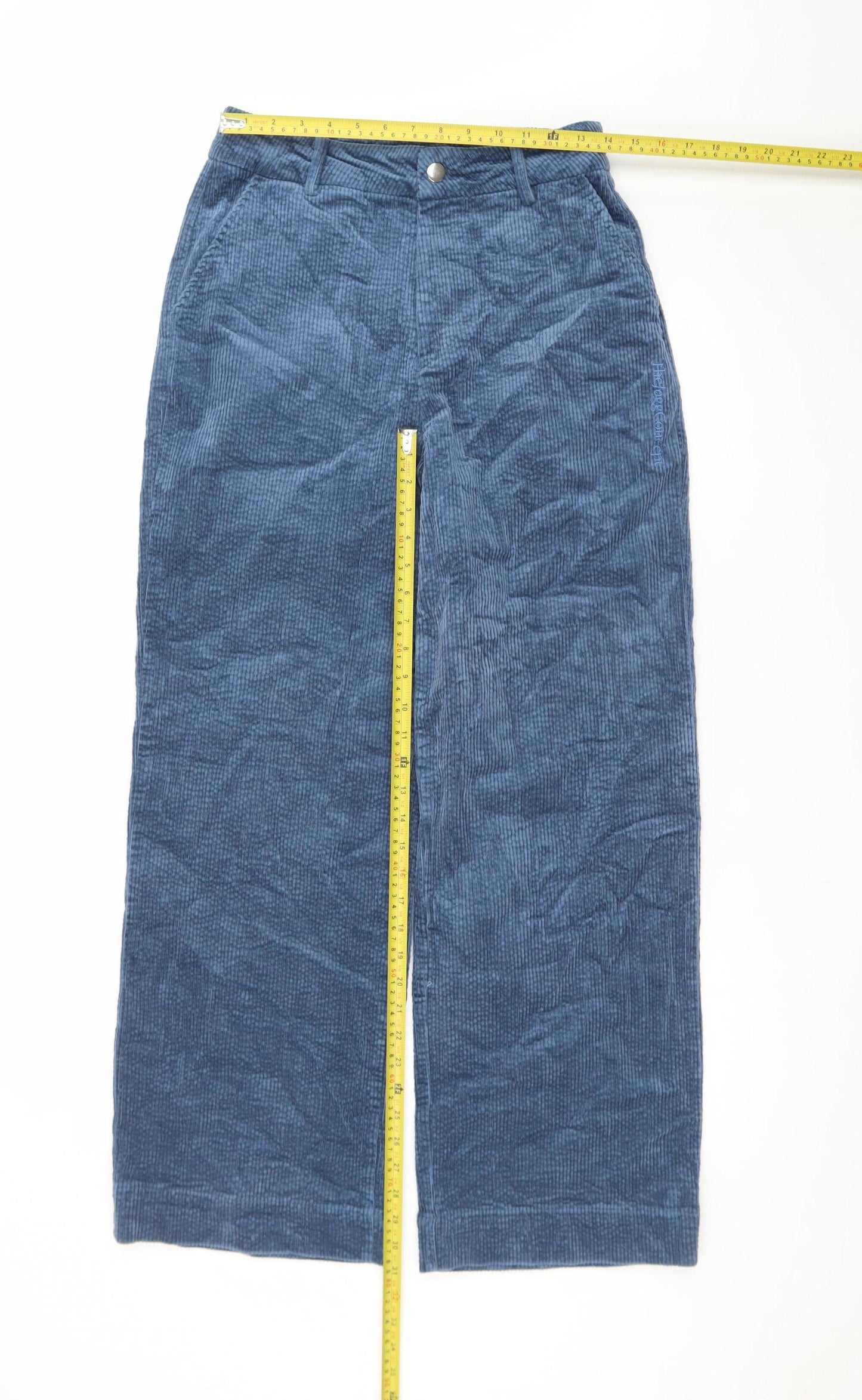 The Jogg Concept Men's Blue Corduroy Trousers Size S Regular Fit