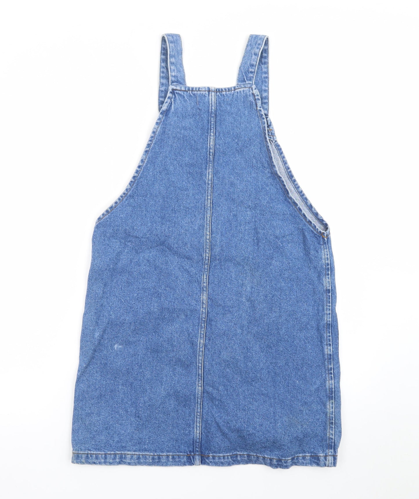 New Look Women's Blue Denim Pinafore Dress UK 10 Casual Sleeveless