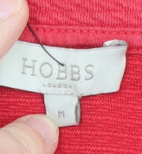 Hobbs Women Red Roll Neck 3/4 Sleeve Cotton Blend Jersey Top M