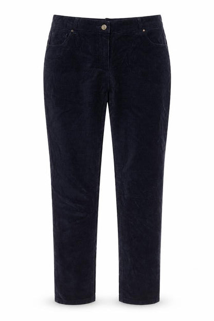 Hobbs Women Blue Corduroy Straight Leg Trousers Size 12