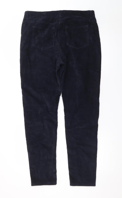 Hobbs Women Blue Corduroy Straight Leg Trousers Size 12