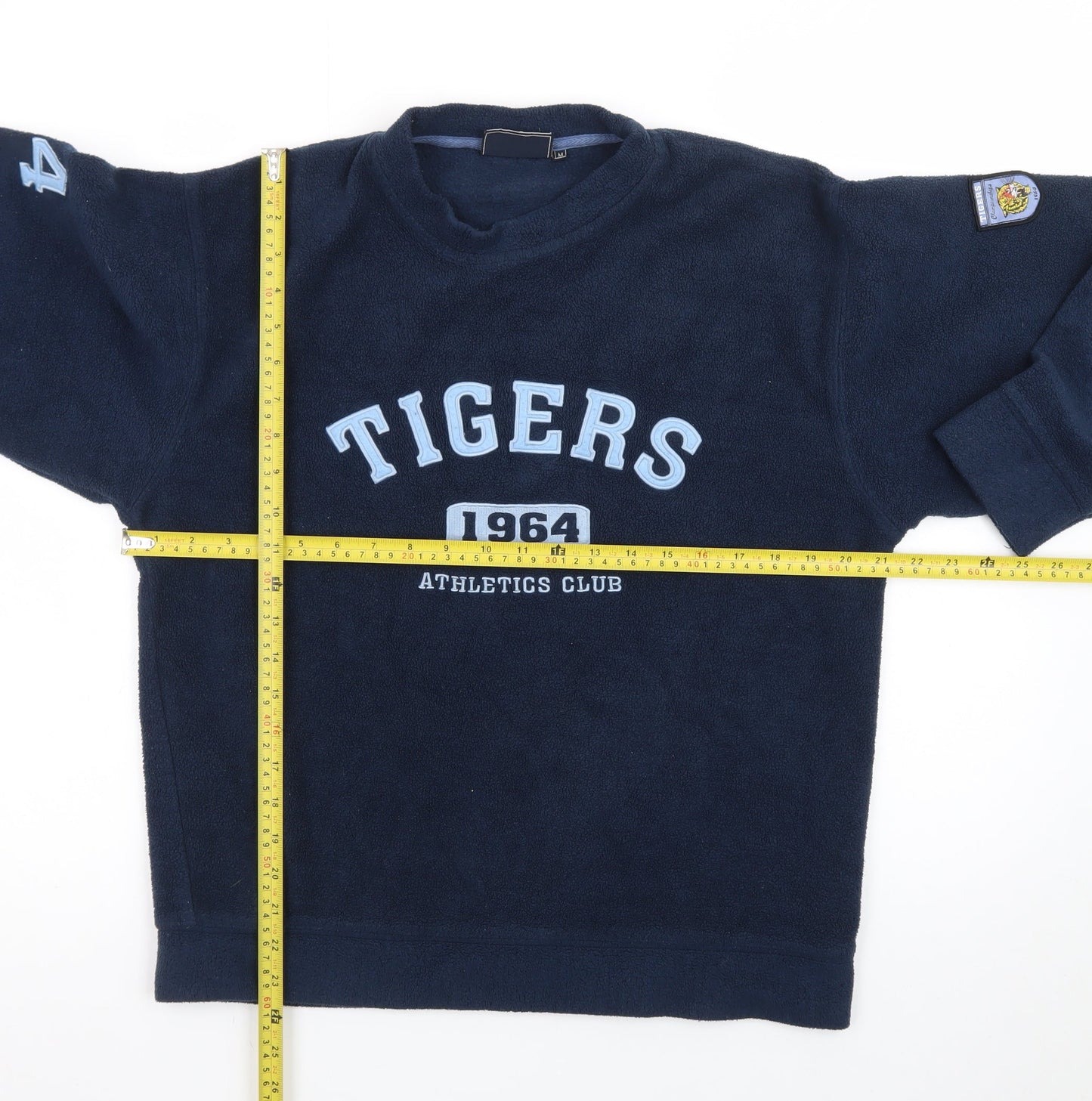 G:Sixtufour Men's Blue M Fleece Pullover Sweatshirt 1964 Athletics Logo