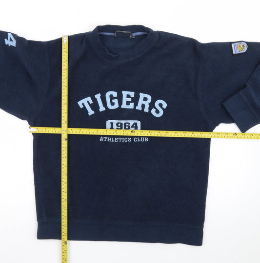 G:Sixtufour Men's Blue M Fleece Pullover Sweatshirt 1964 Athletics Logo