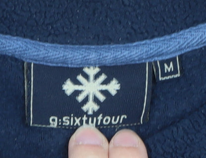 G:Sixtufour Men's Blue M Fleece Pullover Sweatshirt 1964 Athletics Logo