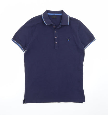 Diesel Men's Blue Slim Fit Cotton Polo Shirt Size M