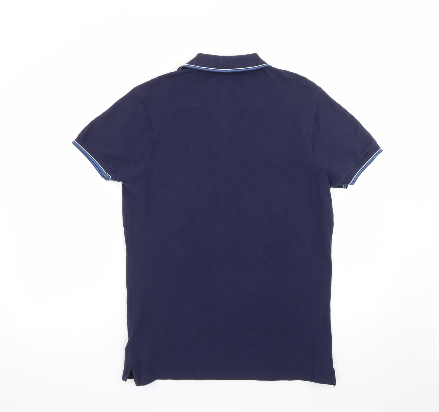 Diesel Men's Blue Slim Fit Cotton Polo Shirt Size M