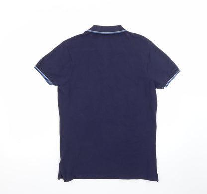 Diesel Men's Blue Slim Fit Cotton Polo Shirt Size M