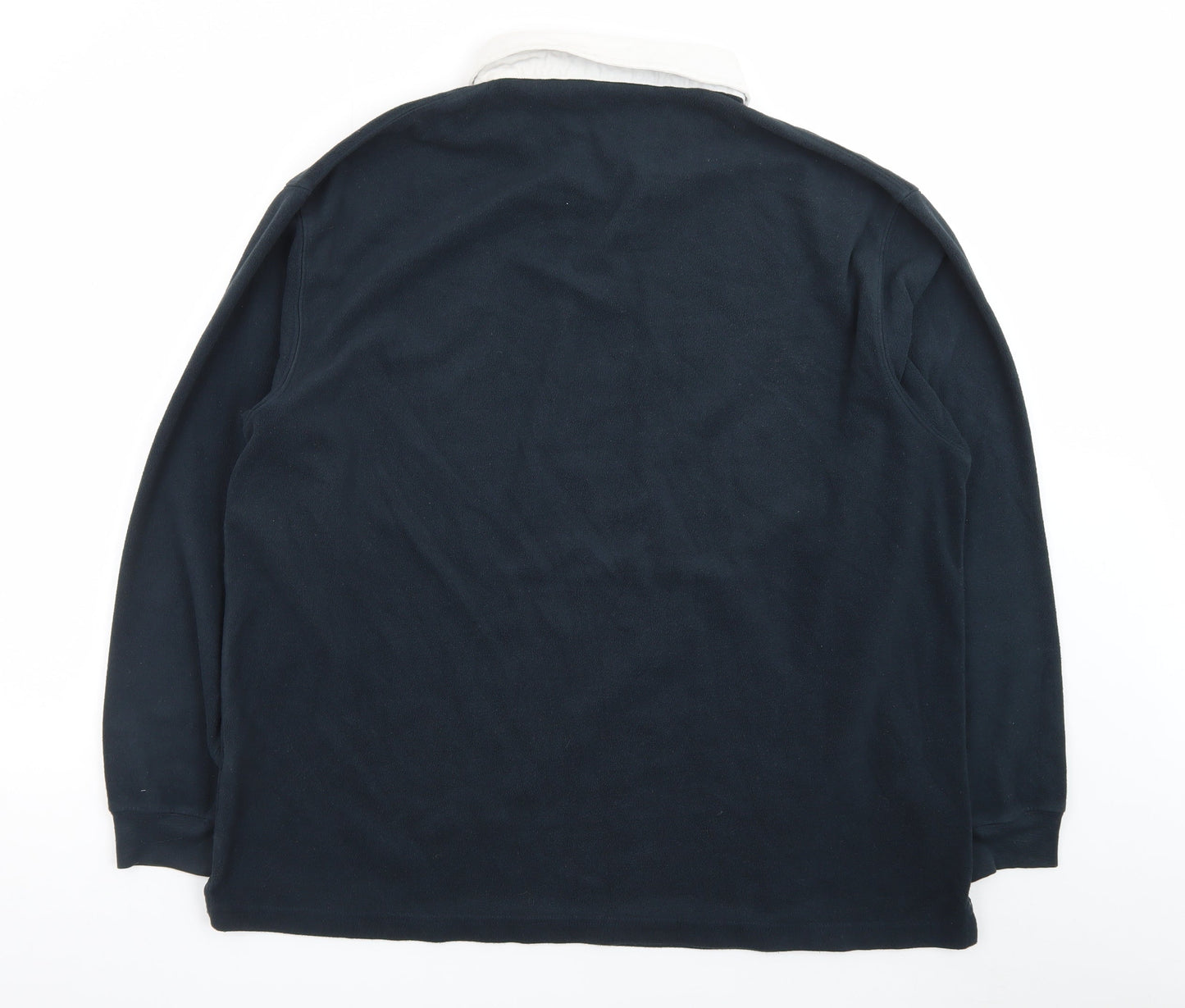 Cotton Traders Men’s Blue 2XL Collared Henley Sweatshirt