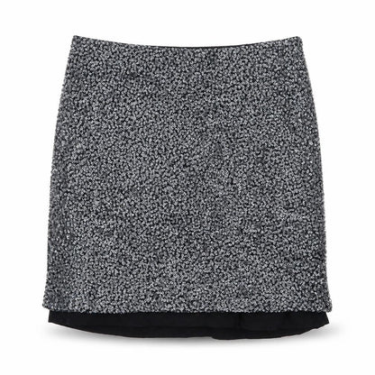 Sandwich Women Silver Sequin Short Pencil Skirt Size S