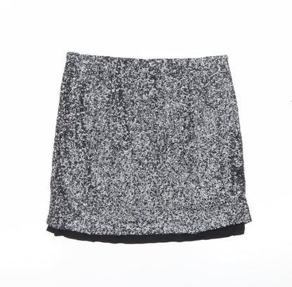Sandwich Women Silver Sequin Short Pencil Skirt Size S