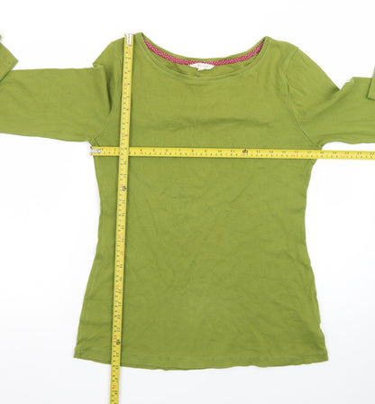 White Stuff Women’s Green Size 14 Long Sleeve Cotton T-Shirt