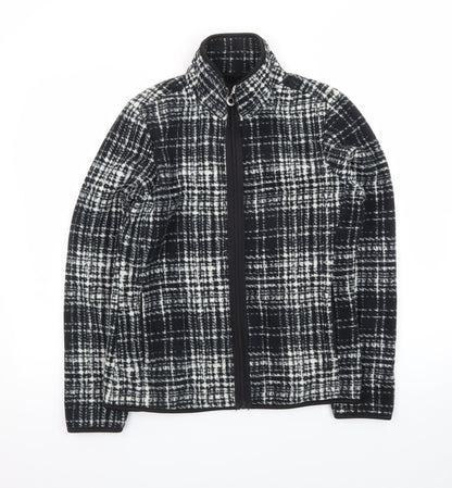 Eivissa Men's Black Check Fleece Jacket Size M Full Zip Casual