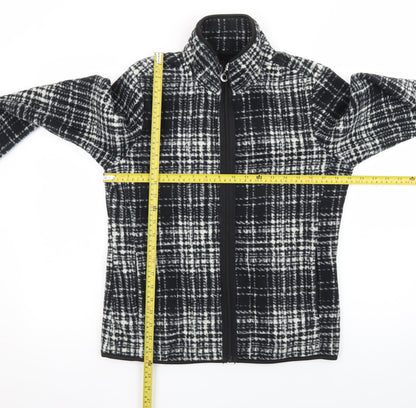Eivissa Men's Black Check Fleece Jacket Size M Full Zip Casual
