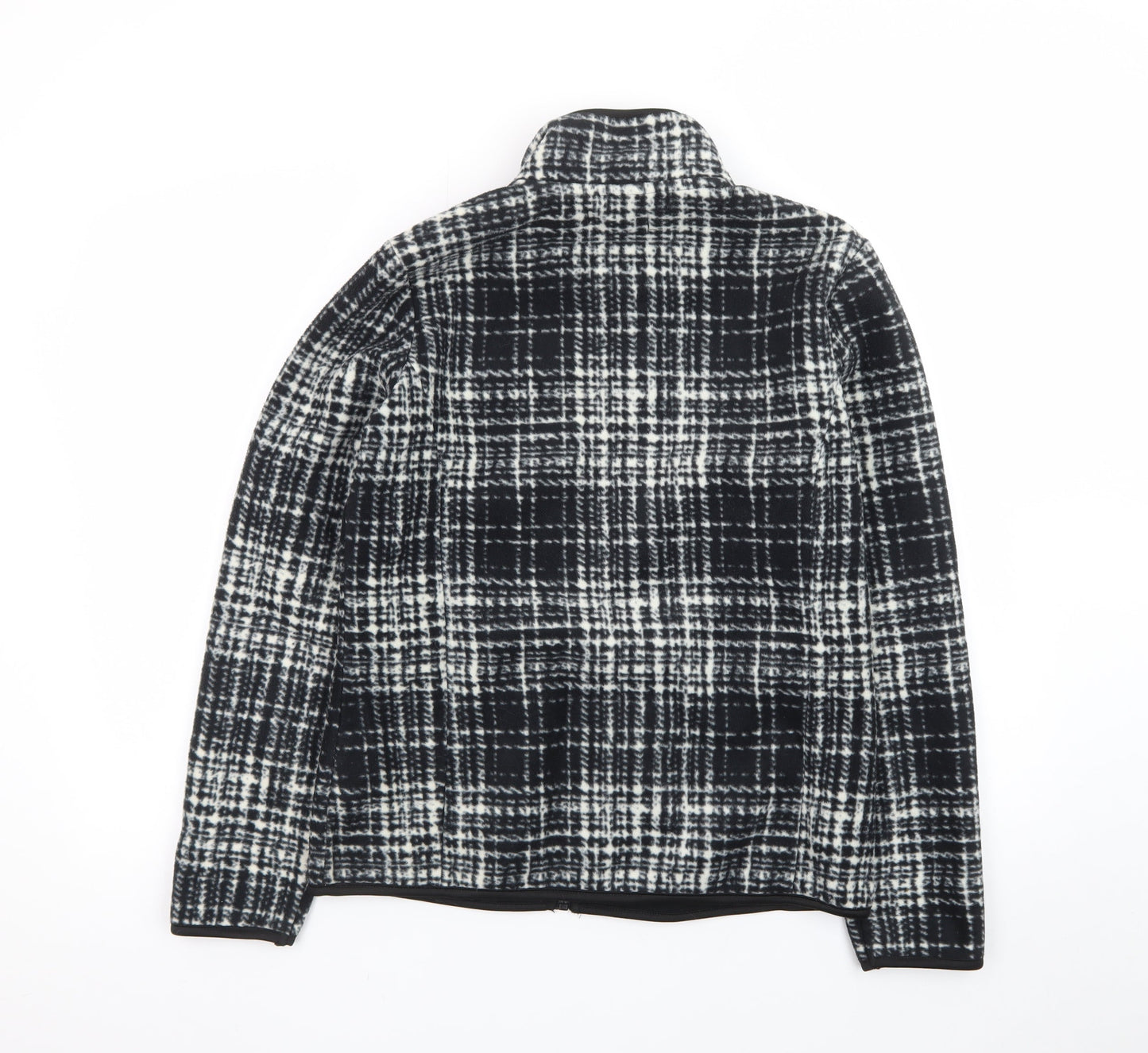 Eivissa Men's Black Check Fleece Jacket Size M Full Zip Casual