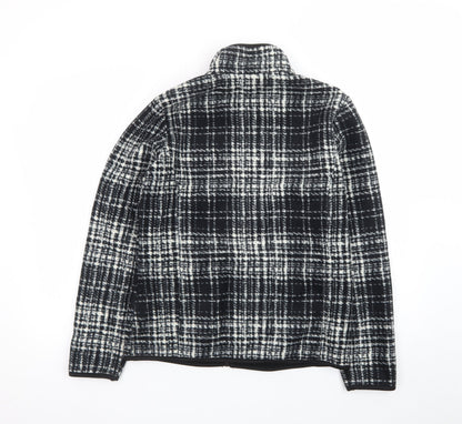 Eivissa Men's Black Check Fleece Jacket Size M Full Zip Casual
