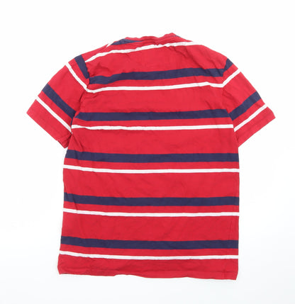 Lyle & Scott Men's Red Striped Cotton Crew Neck T-Shirt Size L