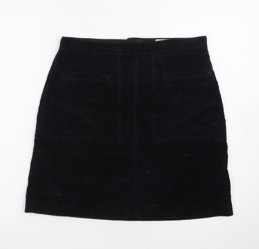 Jigsaw Women's Black Corduroy Pencil Skirt UK 10 Lined Classic