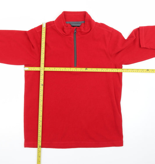 Regatta Boys Red Fleece Pullover Sweatshirt 1/4 Zip Size 16 Years