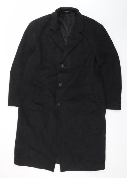 Alfani Men's Black Wool Overcoat 42R Classic Formal Long Coat