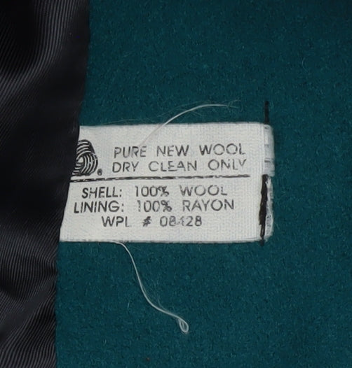 Adolfo Classics Women's Green Wool Long Overcoat Size 8