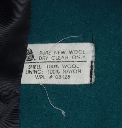 Adolfo Classics Women's Green Wool Long Overcoat Size 8