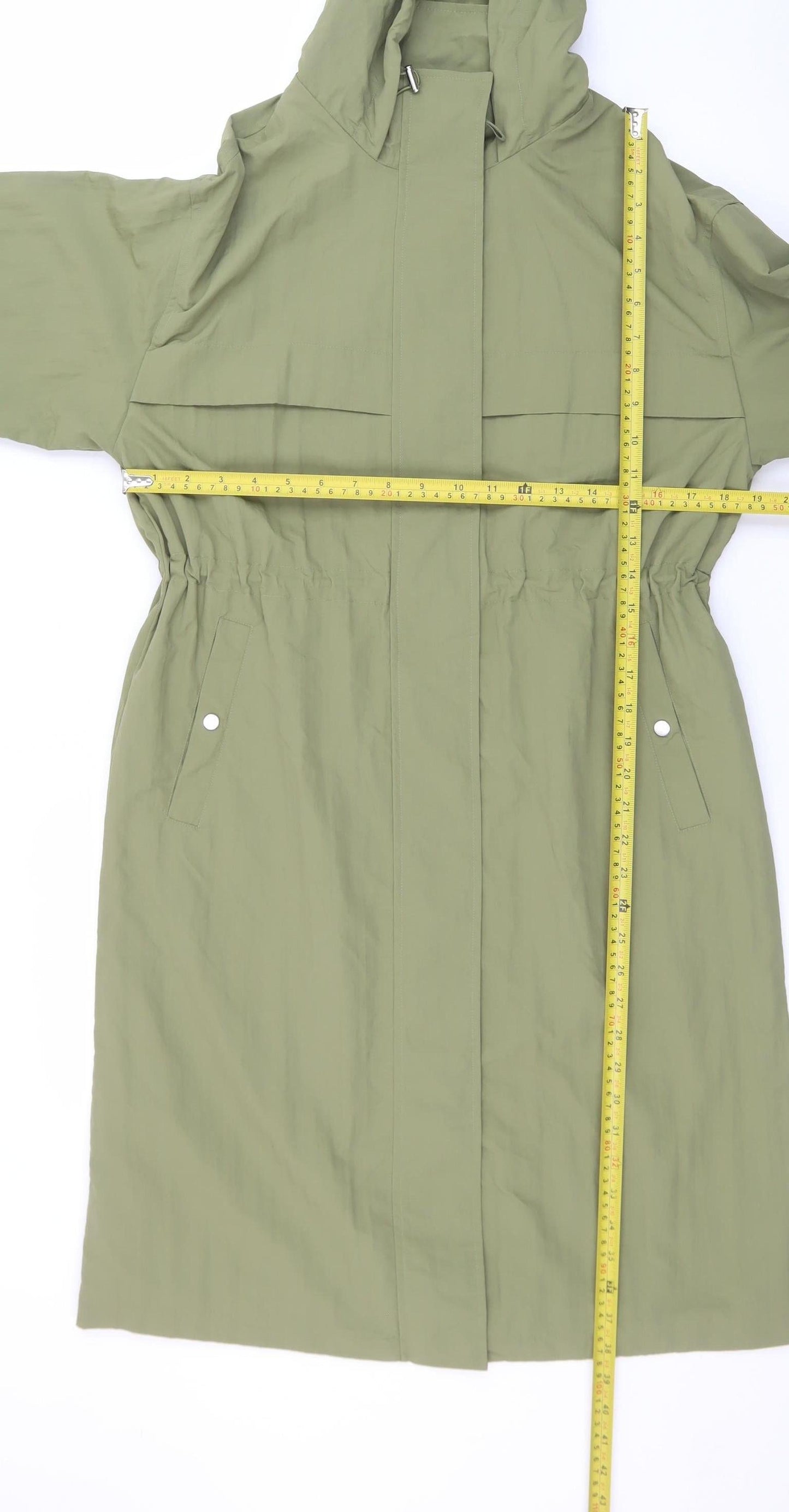 Marks and Spencer Women’s Green XS Parka Coat Hooded Shower Resistant