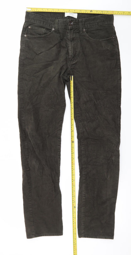 Marks and Spencer Men's Brown Slim Fit Corduroy Chino Trousers Size 32