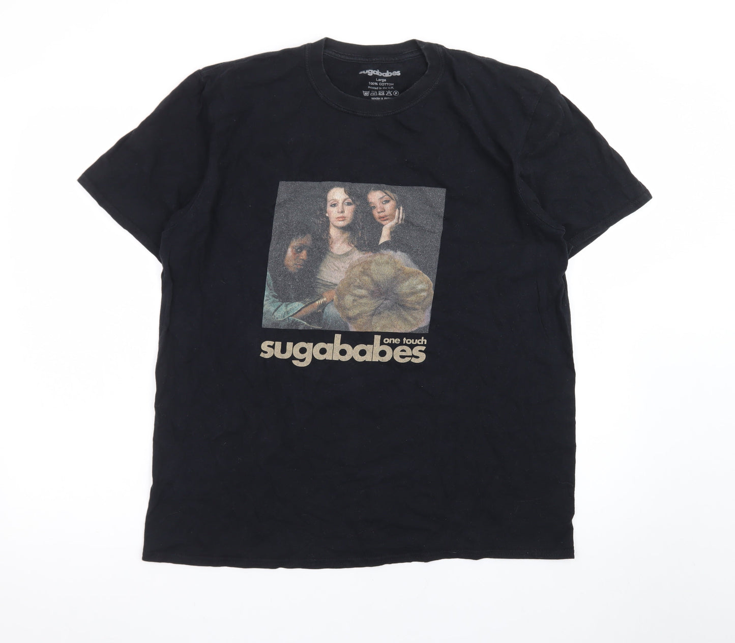 Sugababes Women's Black Cotton Band T-Shirt Size L