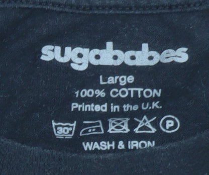 Sugababes Women's Black Cotton Band T-Shirt Size L