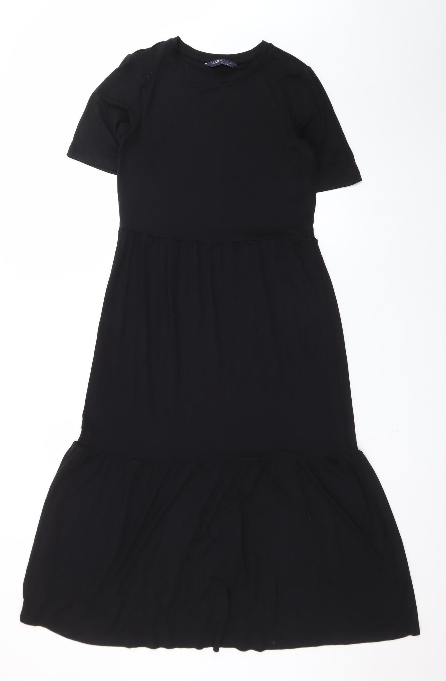Marks and Spencer Women’s Black Size 8 Midi T-Shirt Dress