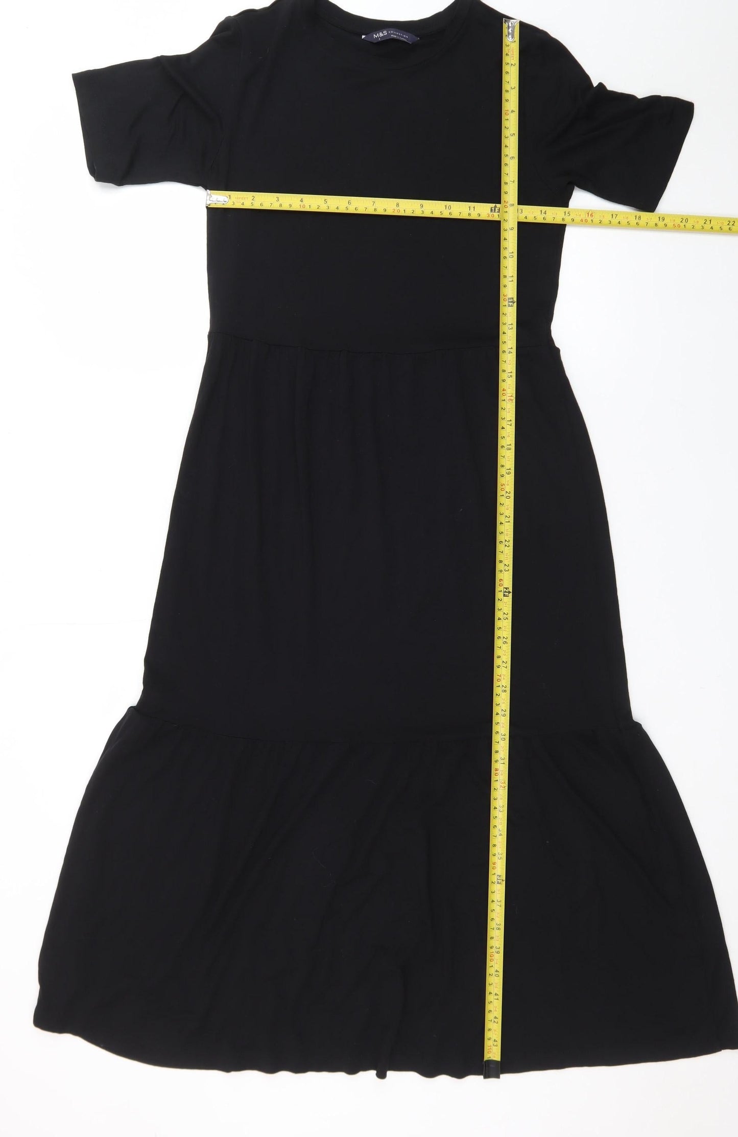 Marks and Spencer Women’s Black Size 8 Midi T-Shirt Dress
