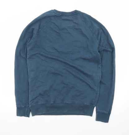 DNM73 LIMITED Men's Blue Small Crew Neck Long Sleeve T-Shirt