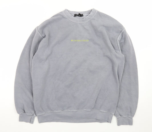 Missguided Women's Grey Small Pullover Sweatshirt Casual Cotton Blend