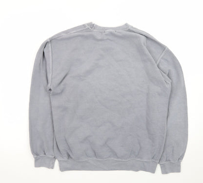 Missguided Women's Grey Small Pullover Sweatshirt Casual Cotton Blend
