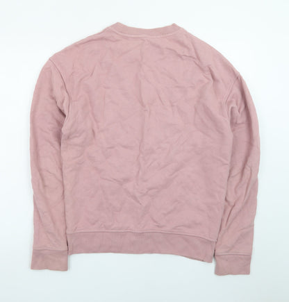 Reiss Men's Pink Cotton Crew Neck Pullover Sweatshirt XS