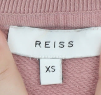 Reiss Men's Pink Cotton Crew Neck Pullover Sweatshirt XS
