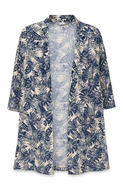 Cotton Traders Women’s Blue Floral Kimono Jacket Size 10 Lightweight