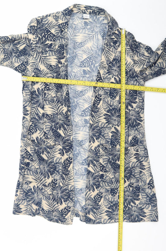 Cotton Traders Women’s Blue Floral Kimono Jacket Size 10 Lightweight