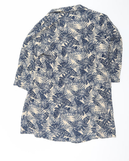Cotton Traders Women’s Blue Floral Kimono Jacket Size 10 Lightweight